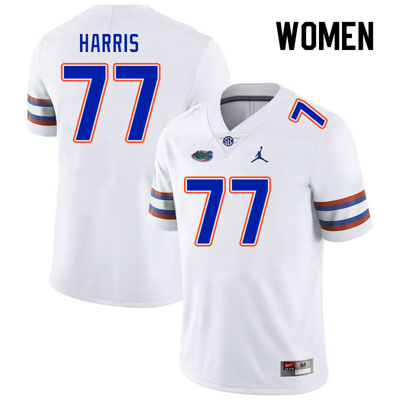 Women #77 Knijeah Harris Florida Gators College Football Jerseys Stitched Sale-White